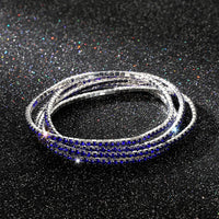 Diamond-embedded Stretch Bracelet 2mm Single Row Color
