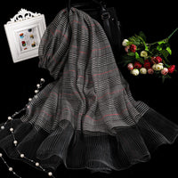 Autumn Winter New Women British Cashmere Checked Scarf Female 200x70 Double Side Warm Plaid Tassel Shawl Scarf