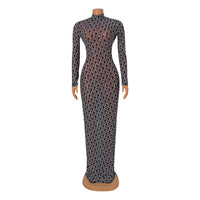 Women Print Backless Dress Women
