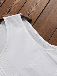 Women's Solid Color Hollow Pleated Stripes Sleeveless Vest
