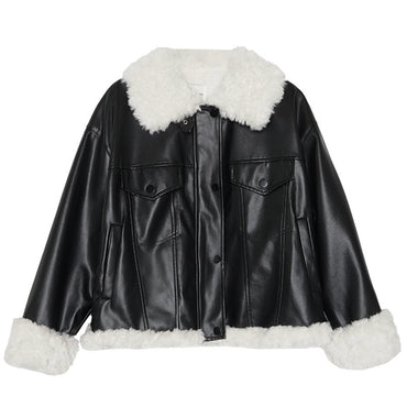 Korean Version Of Loose Retro Hong Kong Flavor Thick Lamb Fur