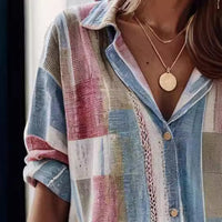 Women's Autumn New Polo Collar Long-sleeved Cardigan Single-breasted Loose Leisure All-matching
