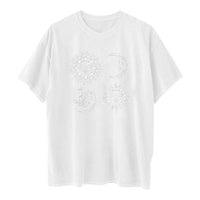 Printed Round Neck Short Sleeve Sun Moon Sun Moon Printed Top Women's T-shirt
