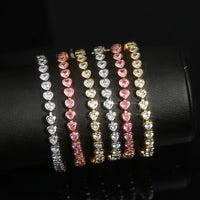 Heart-shaped Zircon Bracelet Hip Hop Ins Simple Niche Design Women's Bracelet