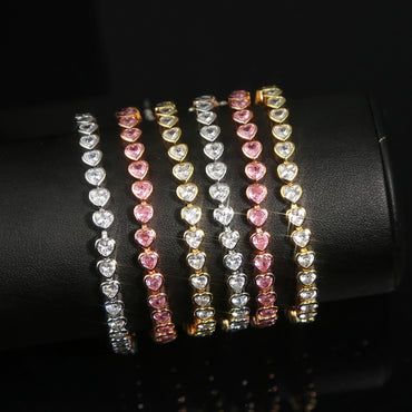 Heart-shaped Zircon Bracelet Hip Hop Ins Simple Niche Design Women's Bracelet