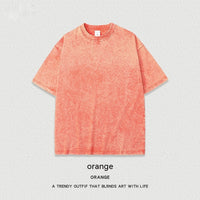 Women's American-style Distressed Linen Cotton Short Sleeve