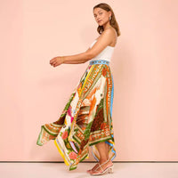 Fashionable All-match Irregular Skirt Printed Skirt