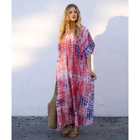 Rayon Printed Blooming Loose Vacation Robe Beach Dress Bikini Sun Protection Shirt