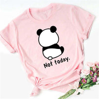 Digital Cartoon Panda Printing Round Neck Sports Short Sleeve - Chic Angle