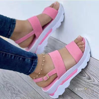 Platform Sports Women's Buckle Wedge Plus Size Beach Sandals