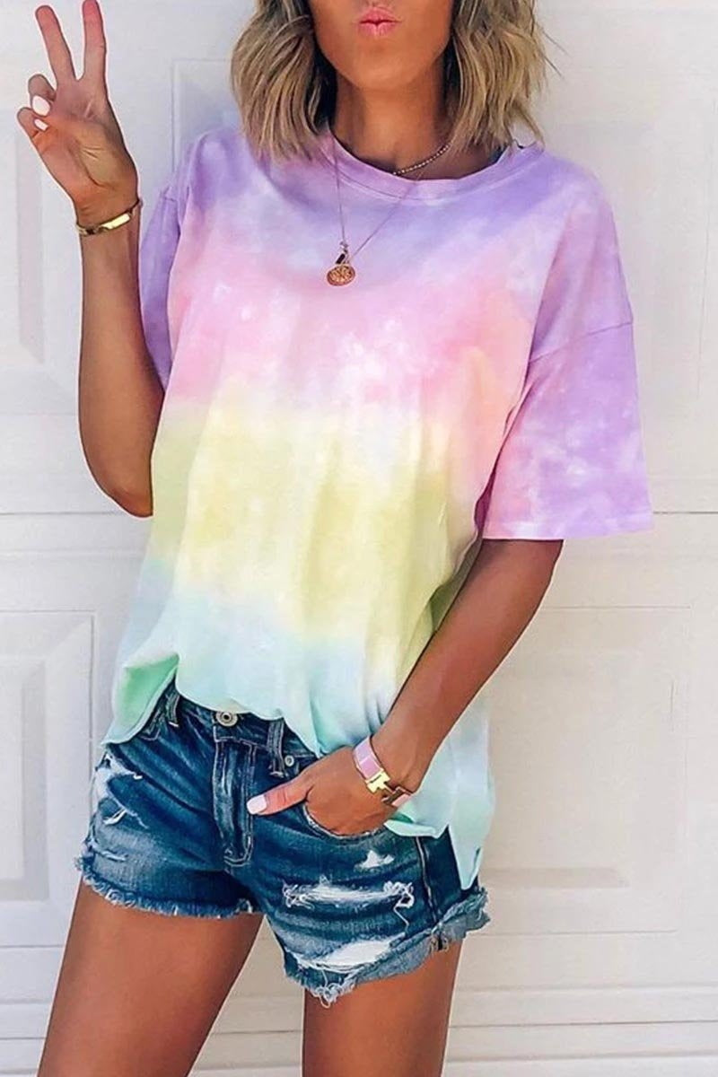 Summer New Printed Round Neck Short Sleeve - Chic Angle