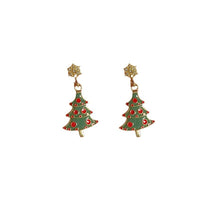 Christmas Tree Earrings Small Fashion Diamond Women's