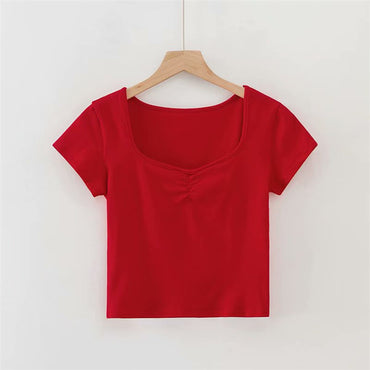 Women's Summer Midriff-baring Short Tight Short-sleeved Top
