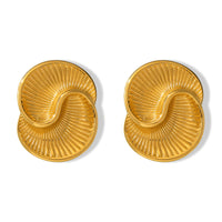 Elegant Earrings Water Drop Shape Texture Spiral