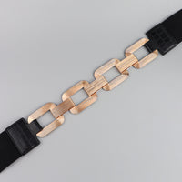 The New Women's Gold Black Wide Belt Decoration Fashion Elastic Metal Waist Cover With Skirt Coat Waist Closed With Fashion Belt