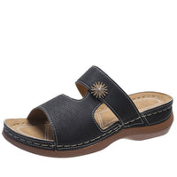 Embroidered Fish Mouth Women's Thick Bottom Hollow Sandals