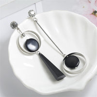 Asymmetric AB version circle European and American fashion exaggerated long earrings
