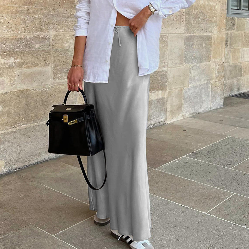 Matte Satin Satin Fishtail Dress