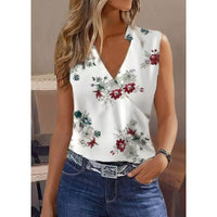 Women's New Solid Color Sleeveless Shirt Fashion V-neck Vest - Chic Angle