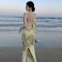 Swing Collar Temperament Vacation Long Dress