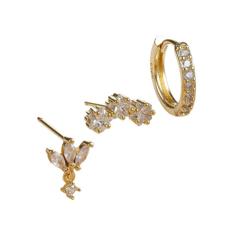 Diamond Stud Earrings Small Women's Fashion Simple