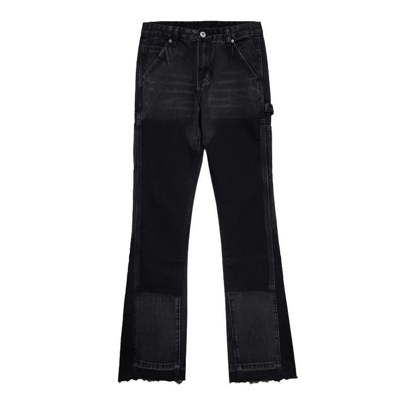Black Bootcut Raw Hem Jeans Male