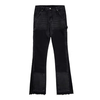Black Bootcut Raw Hem Jeans Male