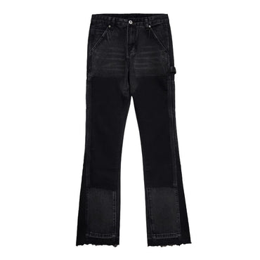 Black Bootcut Raw Hem Jeans Male