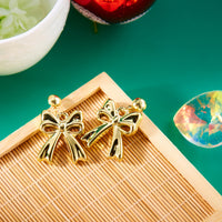 Color Bow Stud Earrings Fashion Multicolor