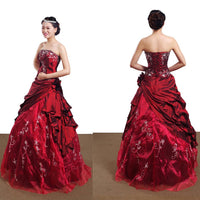 Wedding Dress Handmade Silver Embroidered Taffeta Formal