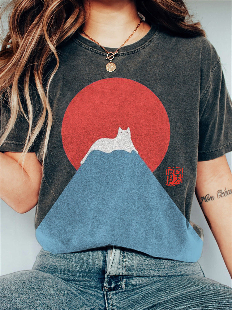 European Hip Hop Series Digital 3D Printing Ladies Street Short-sleeved Sports T-shirt - Chic Angle