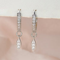 Gold Plated Water Drop Lightning Cross Pendant Earrings