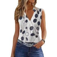 Women's New Solid Color Sleeveless Shirt Fashion V-neck Vest - Chic Angle