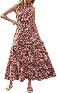 Women's Bohemian Floral Dress Beach Vacation Swing Skirt