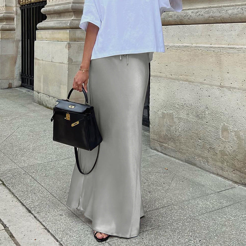 Matte Satin Satin Fishtail Dress