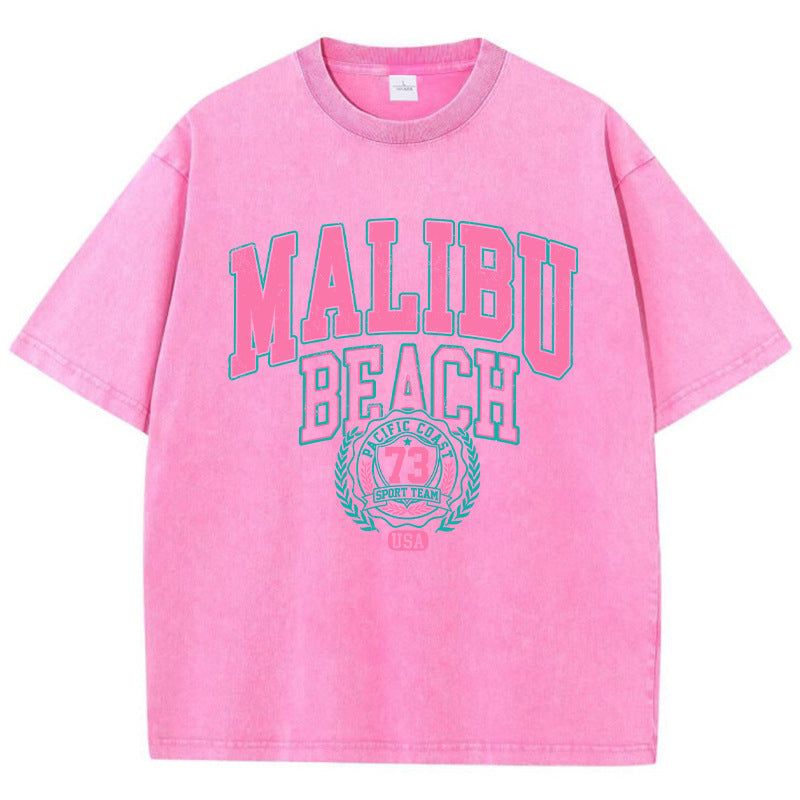 Street European And American Pure Cotton Washed T-shirt