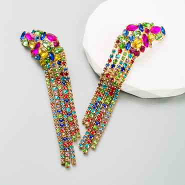 European And American Ins Earrings Exaggerated Long Alloy
