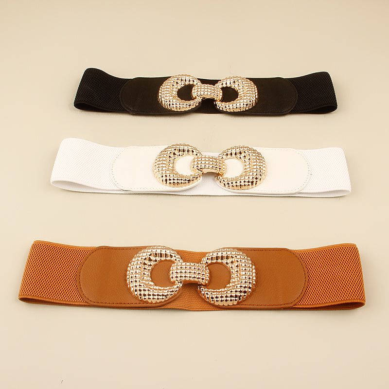 Fashionable loose tight weave female girdle elastic contracted tie-in overcoat dress single circle female waist seal