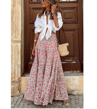 Lace-paneled Maxi Dress Rayon Positioned Floral Bohemian