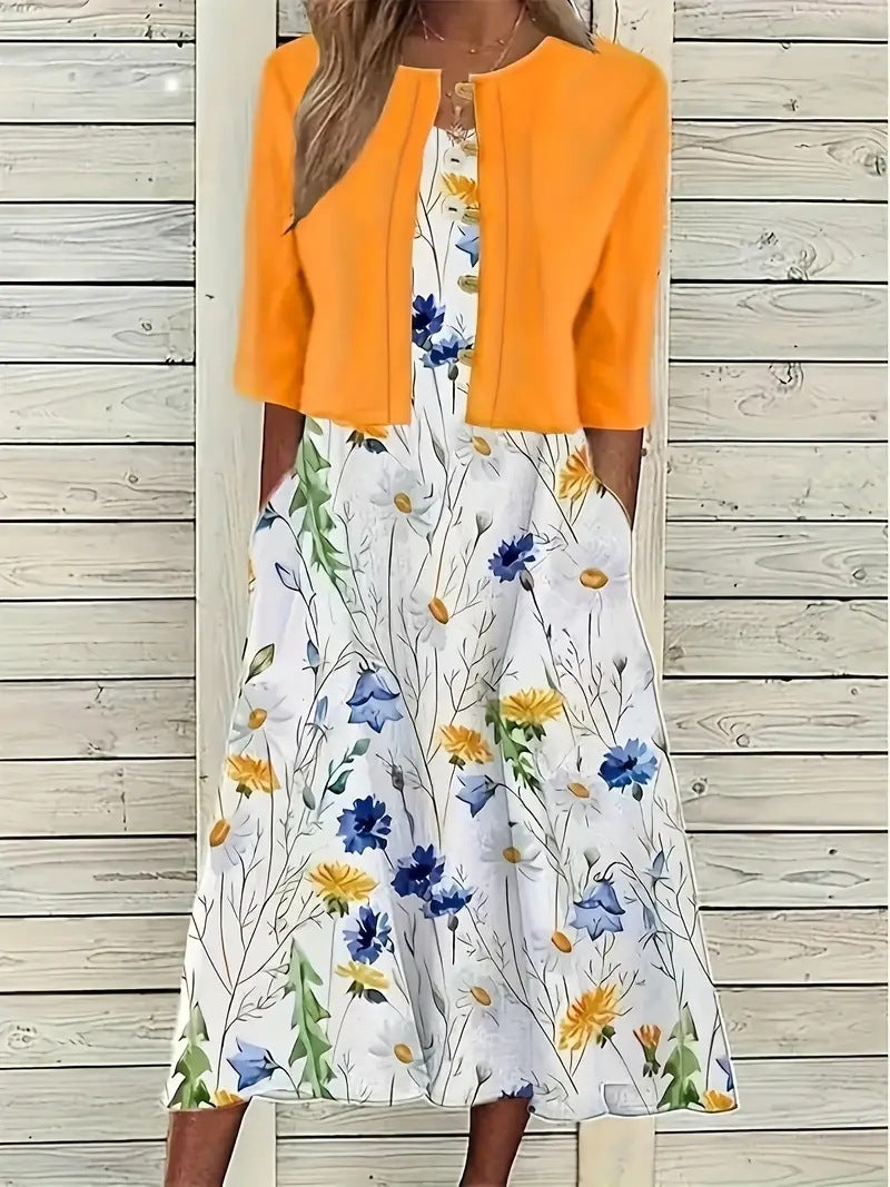 Women's Mature Elegant Elegant Long Skirt Two-piece Set