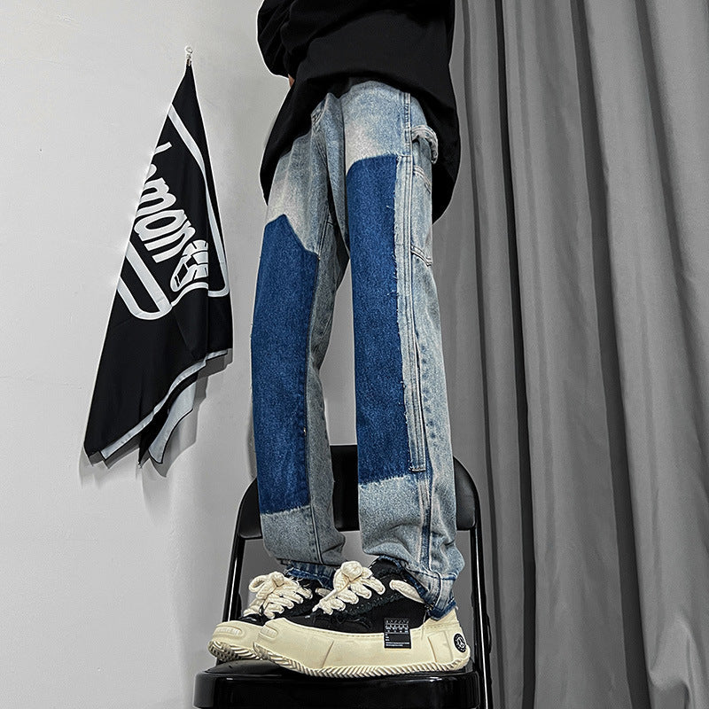 Black Bootcut Raw Hem Jeans Male