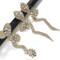 Niche Design Rhinestone Snake Earrings