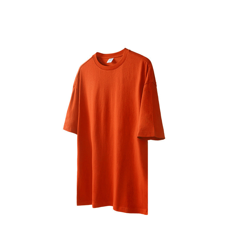 Pure Cotton Oversize Solid Color Short Sleeve T-shirt Top