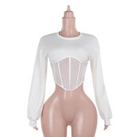 Women's Autumn Round Neck Loose Long Sleeves Waist-tight Sweater