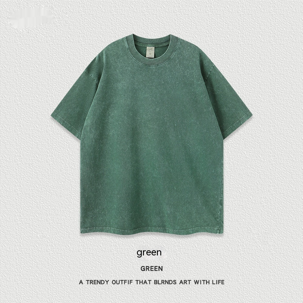 Women's American-style Distressed Linen Cotton Short Sleeve