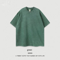 Women's American-style Distressed Linen Cotton Short Sleeve