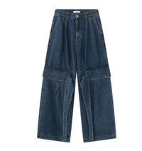 Korean Style Loose Elastic Waist Straight Casual Jeans Men