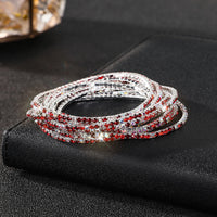 Diamond-embedded Stretch Bracelet 2mm Single Row Color