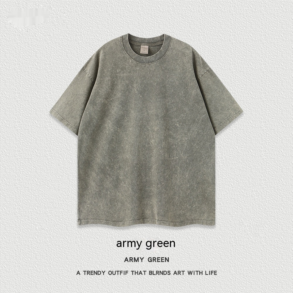 Women's American-style Distressed Linen Cotton Short Sleeve