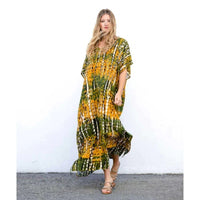 Rayon Printed Blooming Loose Vacation Robe Beach Dress Bikini Sun Protection Shirt